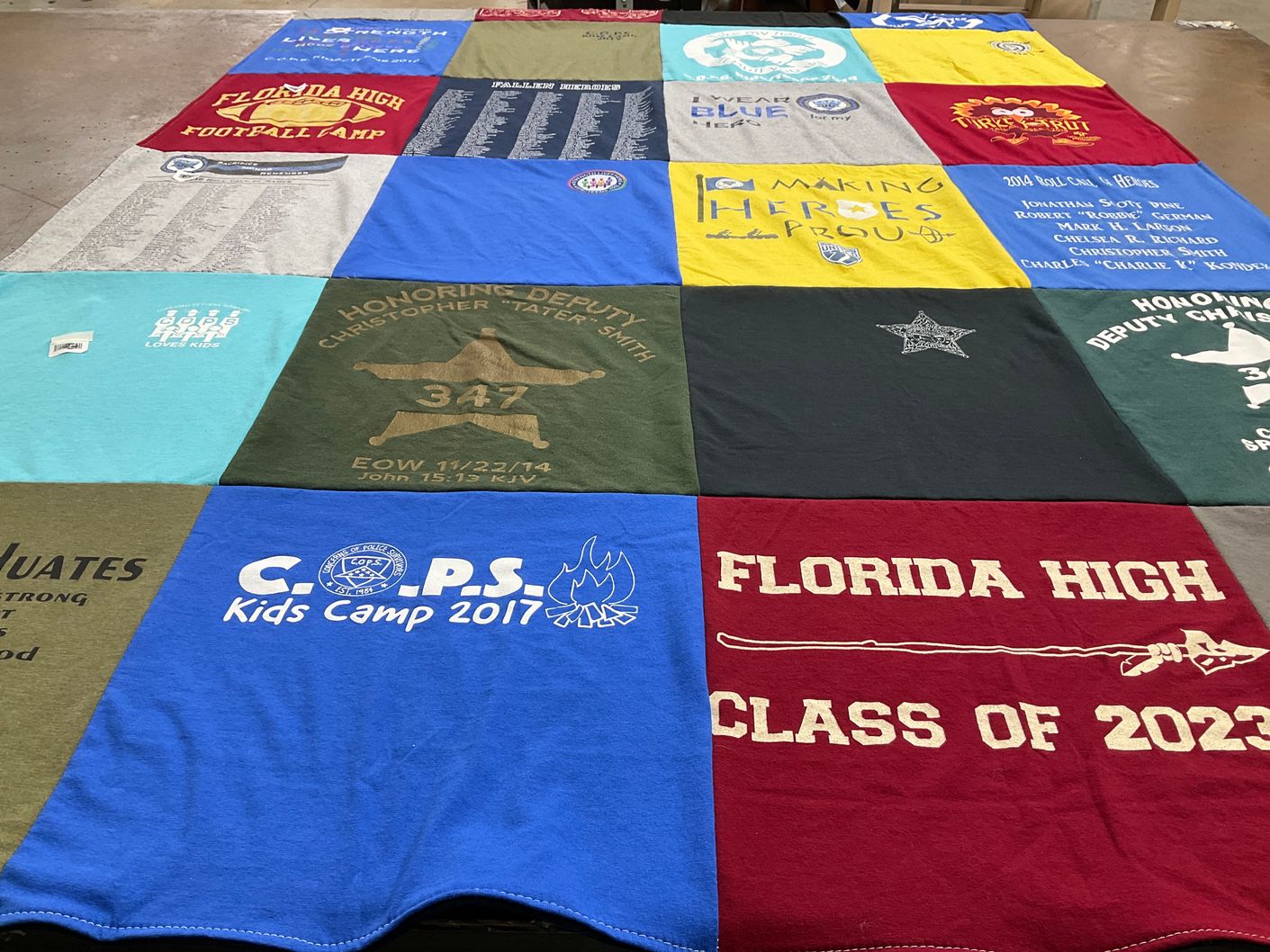 T-shirt quilt from florida high school by Erika from FL