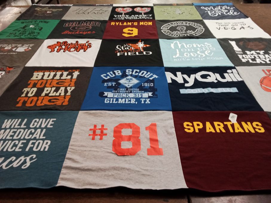 T-shirt quilt featuring spartans by Misti from TX