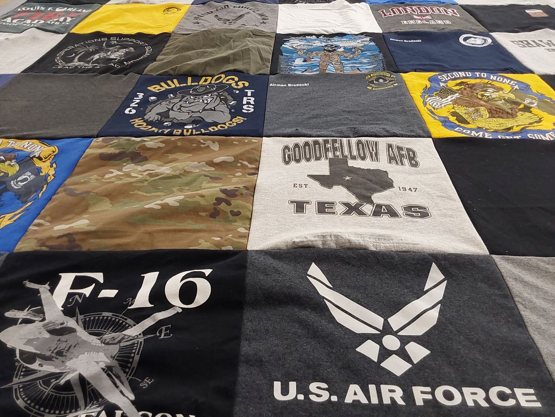 T-shirt quilt from goodfellow air force base by Danielle from CT