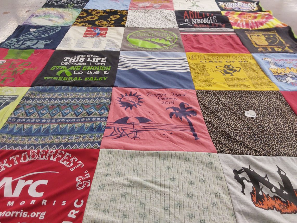 T-shirt quilt from free meadow school by Diane from NJ