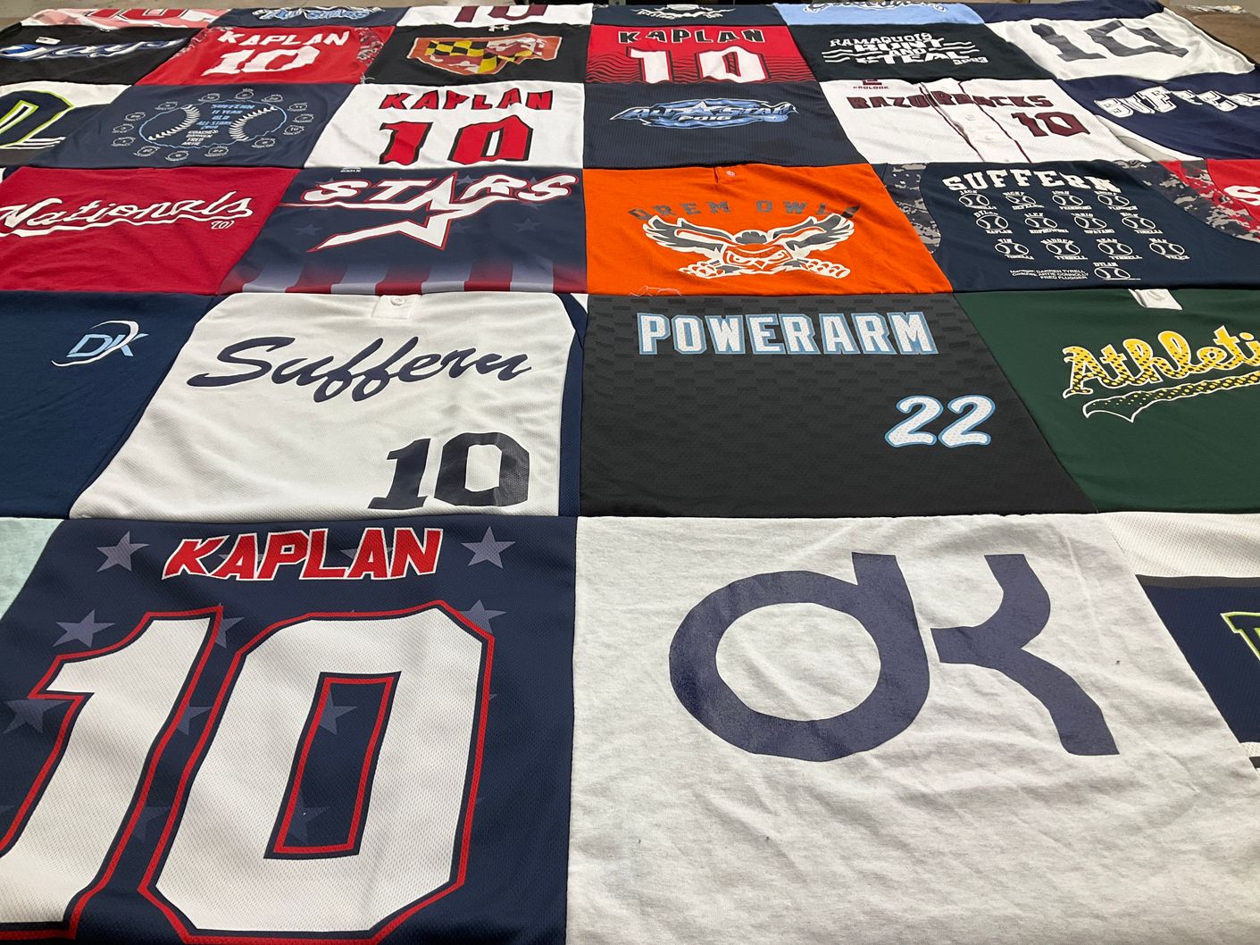 T-shirt quilt from suffern high school, kaplan university by Rachel from NY