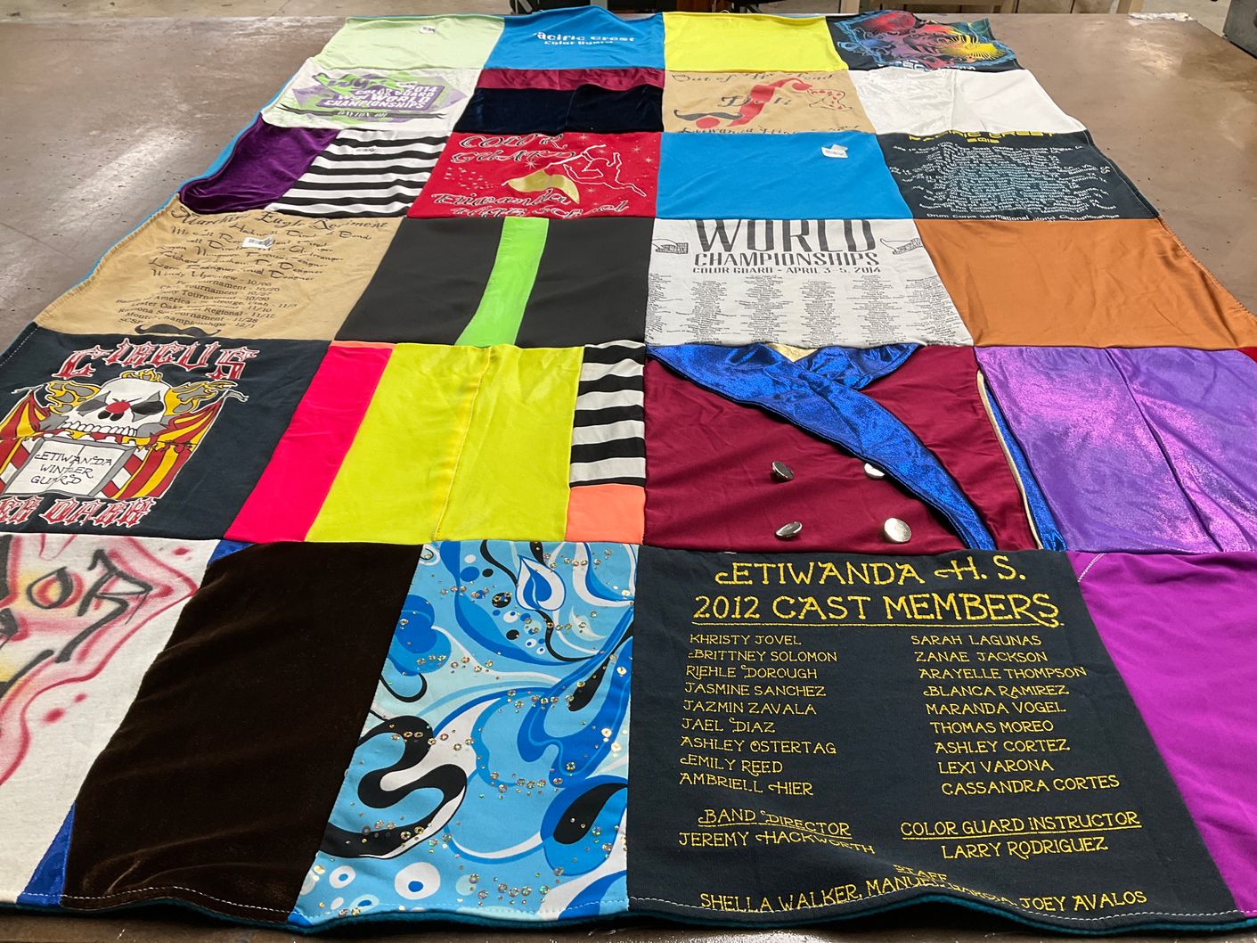 T-shirt quilt from etiwanda high school by Linda from CA