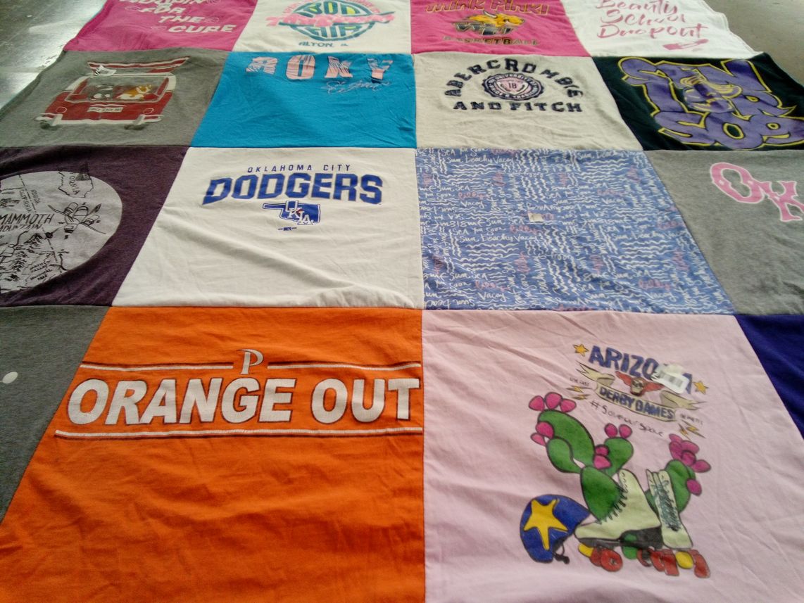 T-shirt quilt featuring oklahoma city dodgers by Luree from VA