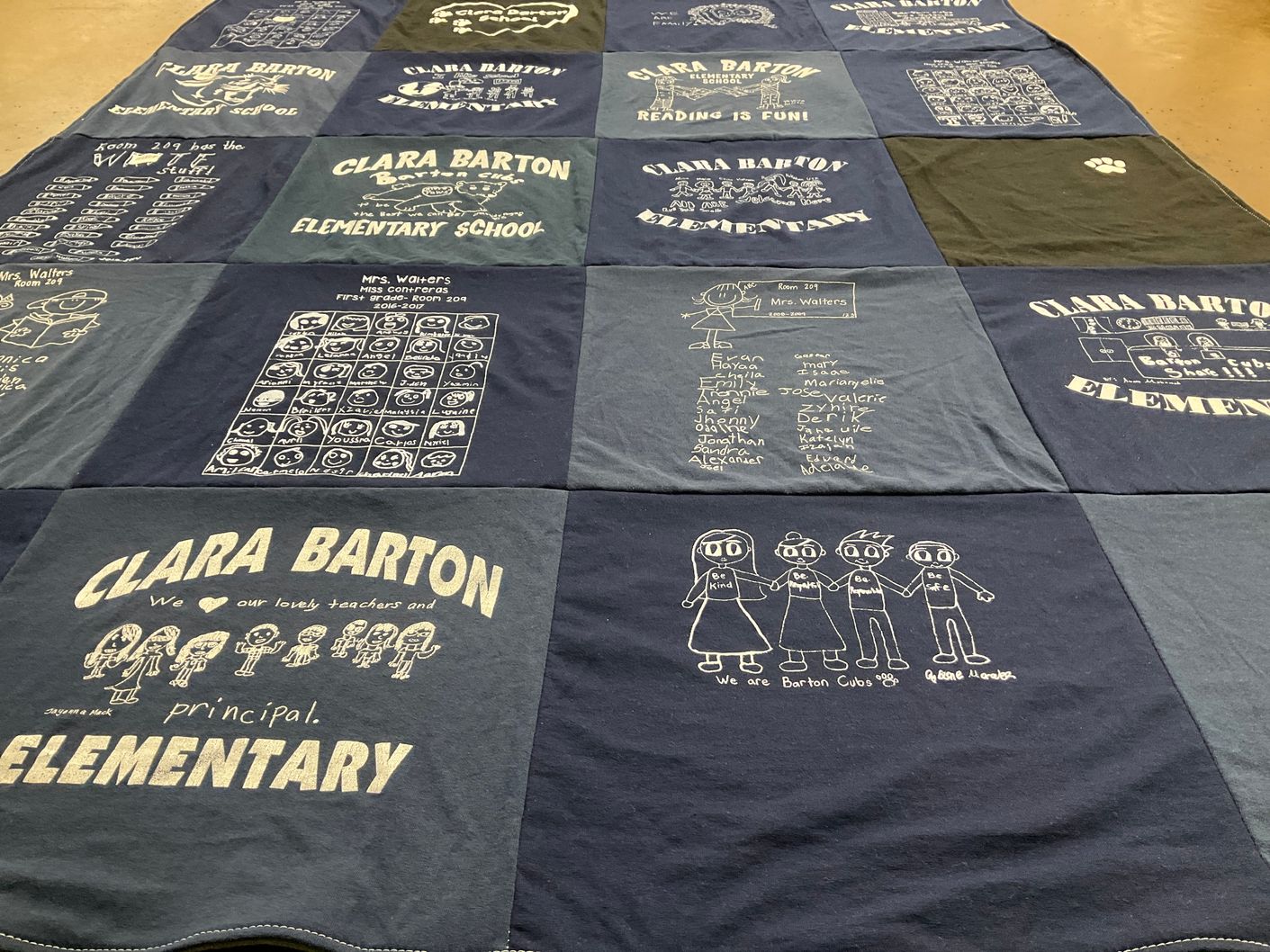 T-shirt quilt from clara barton elementary school by alison from PA