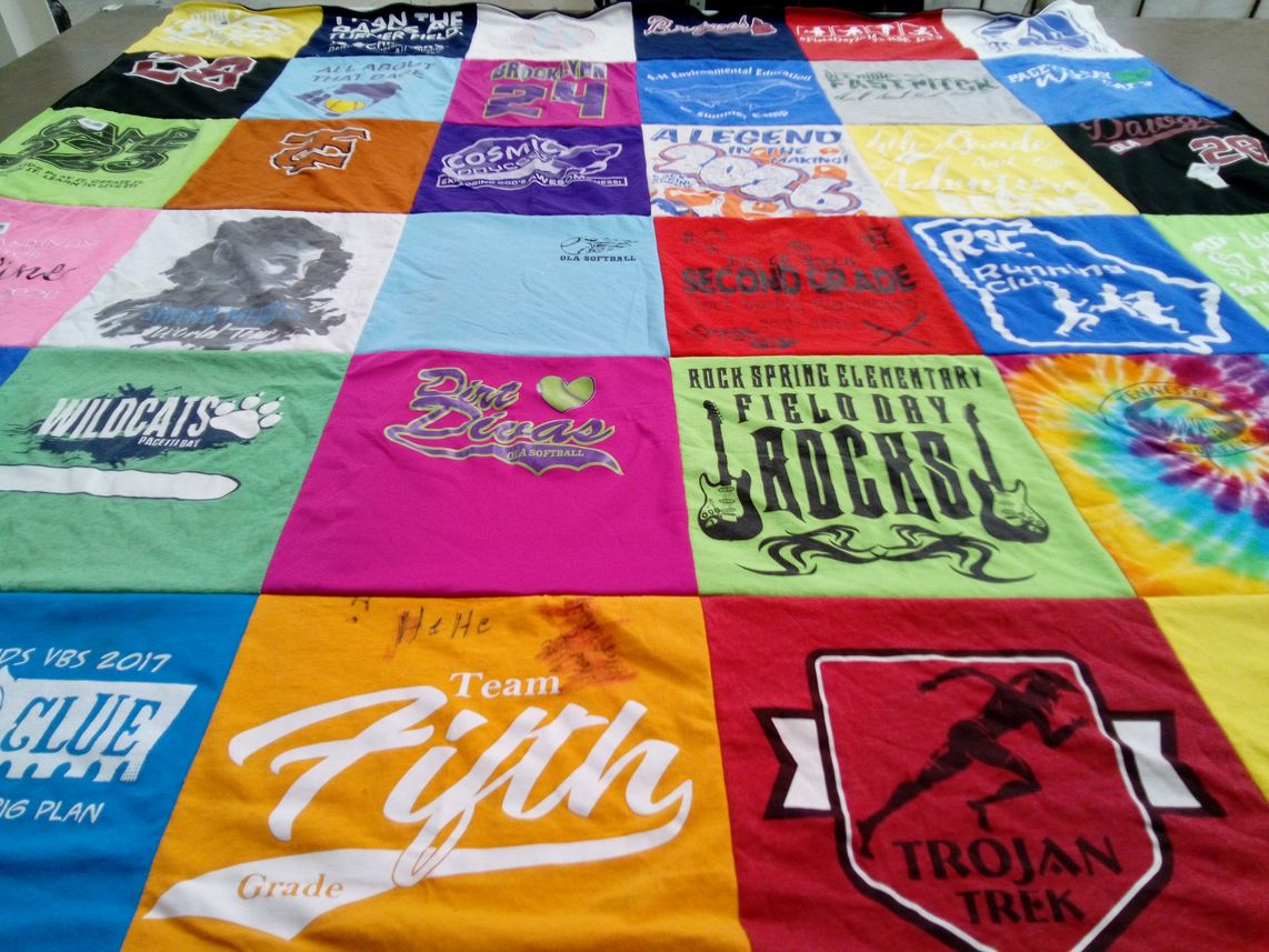 T-shirt quilt from rock spring elementary school by Jessica from FL