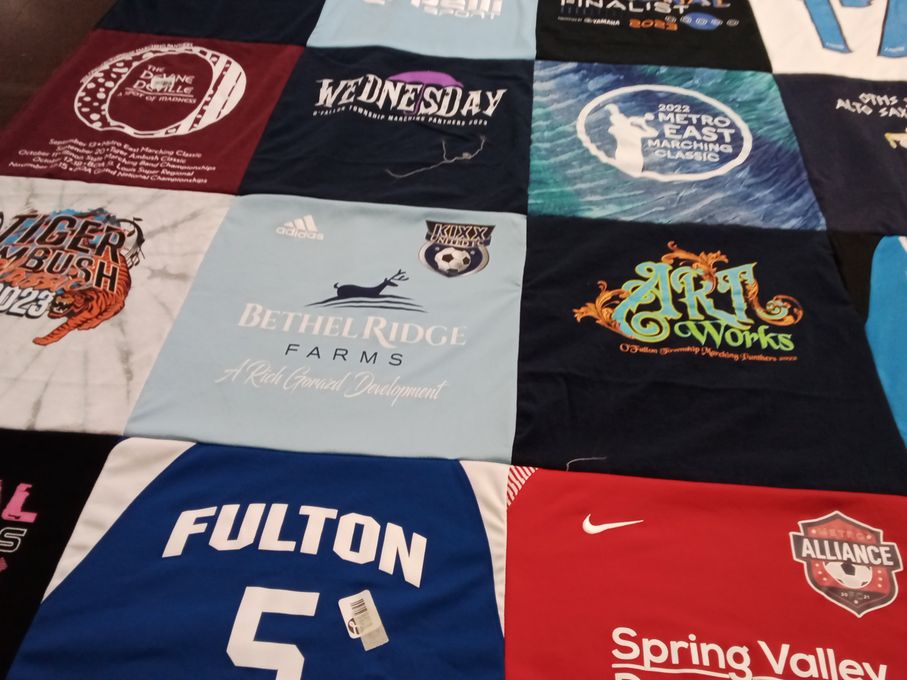 T-shirt quilt featuring fulton soccer team by Teresa from IL