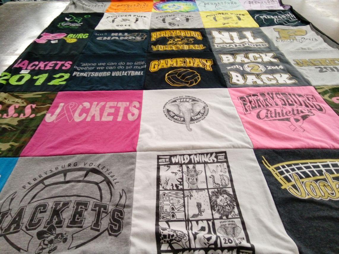 T-shirt quilt featuring perrysburg volleyball by Alyssa from FL