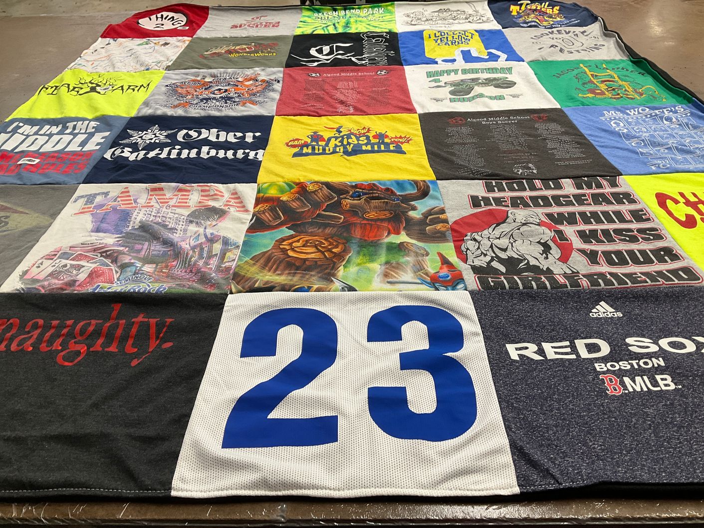 T-shirt quilt featuring boston red sox by Adrienne from TN