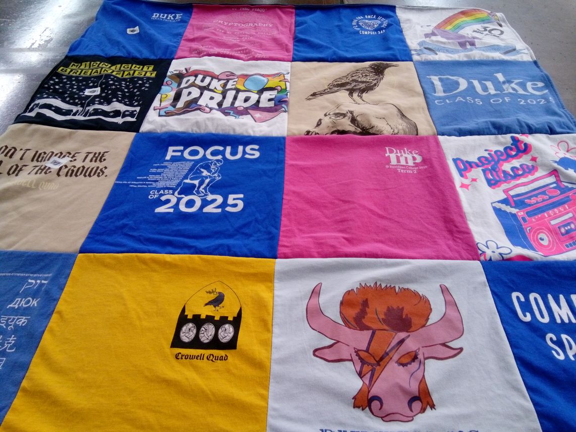 T-shirt quilt from duke university by David from VA