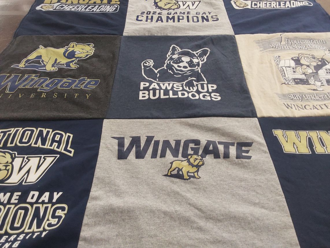 T-shirt quilt from wingate university by Mary Beth from NC