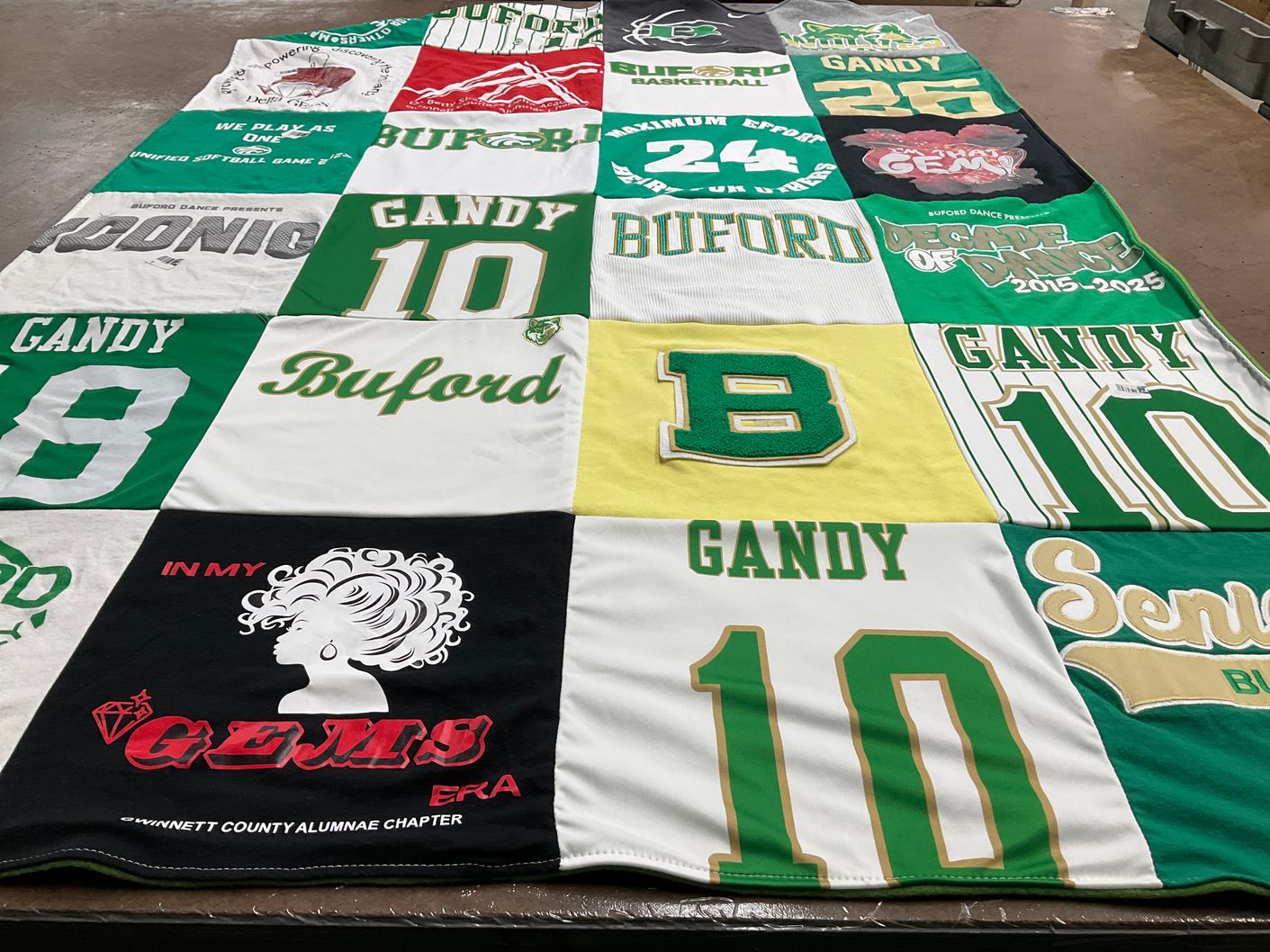 T-shirt quilt from buford high school by Rajaunnda from GA