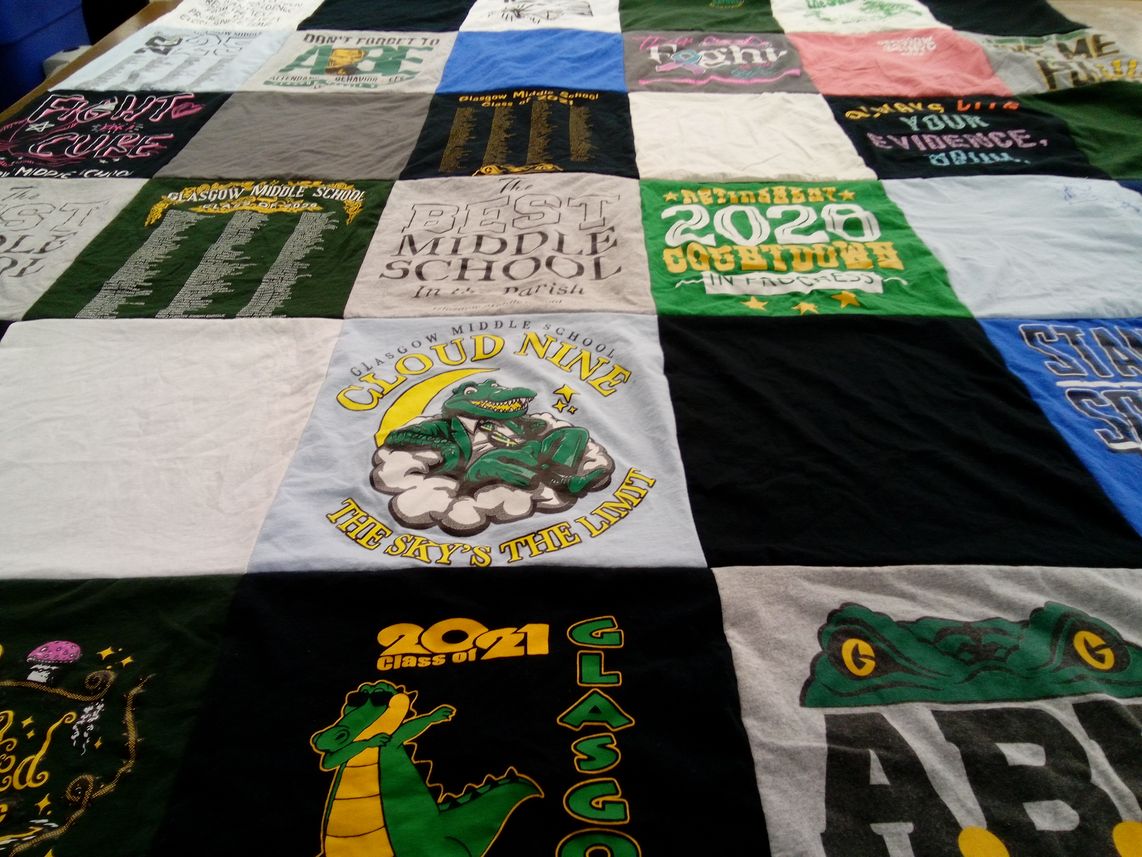 T-shirt quilt from glasgow middle school by La Shawn from LA
