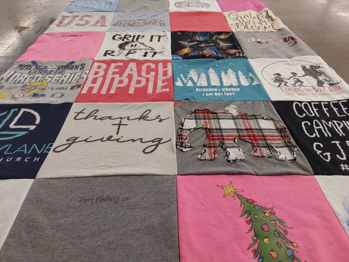 T-shirt quilt from louisiana state university by Susan from AL