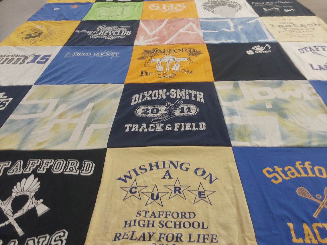 T-shirt quilt featuring dixon-smith track and field, stafford lacrosse by amy from VA