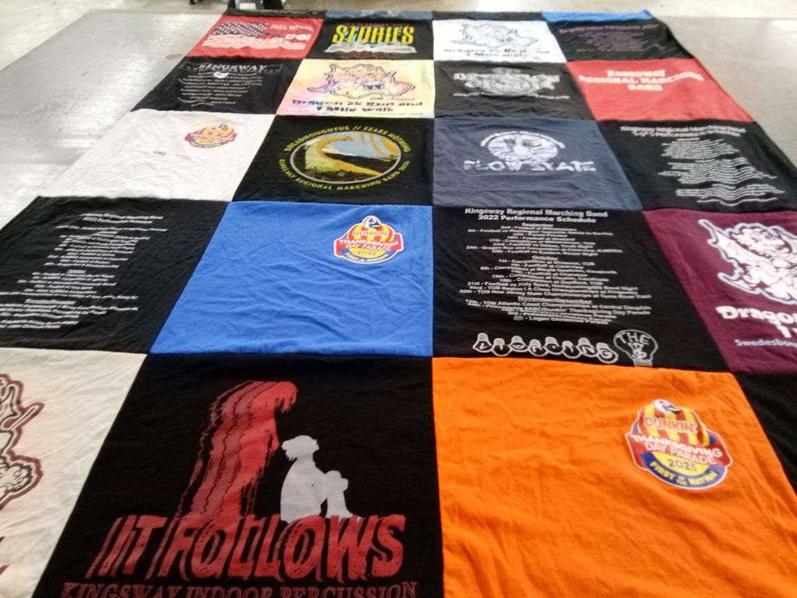 T-shirt quilt from kingway regional high school by Lainie from NC