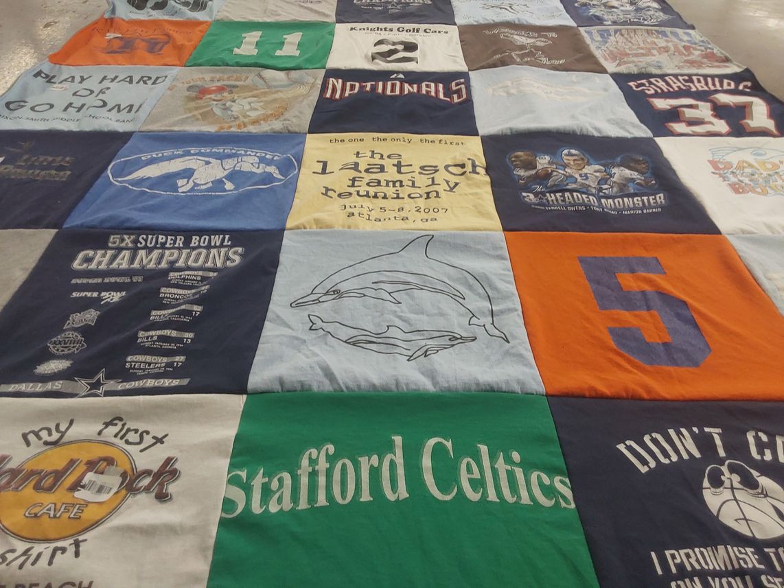 T-shirt quilt featuring stafford celtics by amy from VA