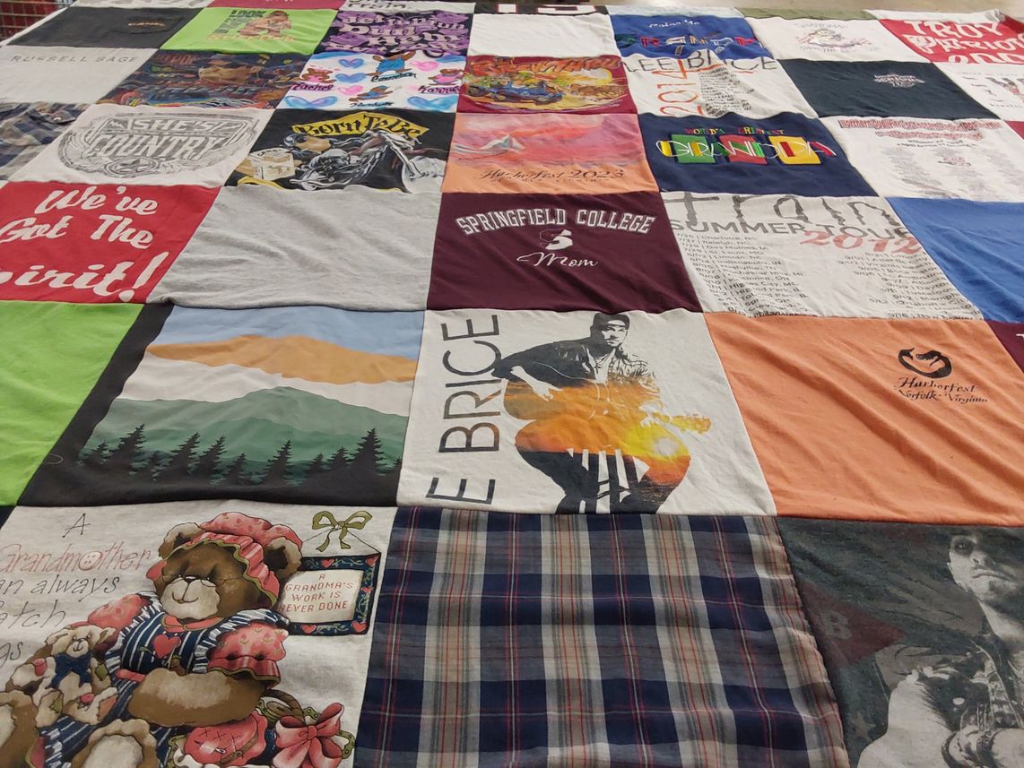 T-shirt quilt from springfield college by Tracy from NY