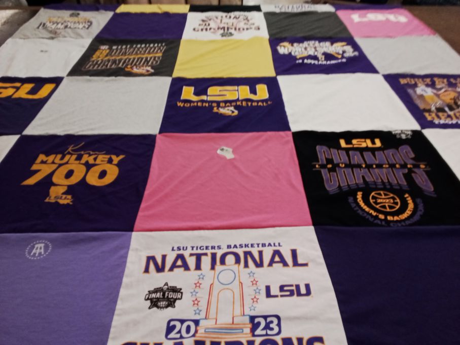 T-shirt quilt featuring lsu tigers women's basketball by Ellen from TX