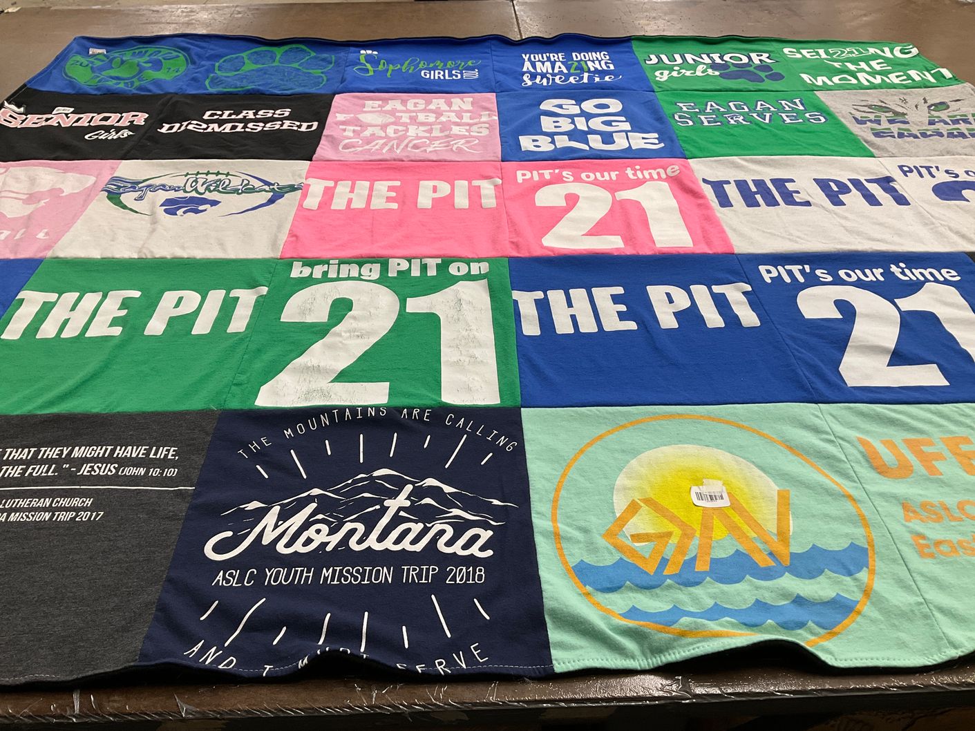 T-shirt quilt featuring eagan high school football by Deena from MN