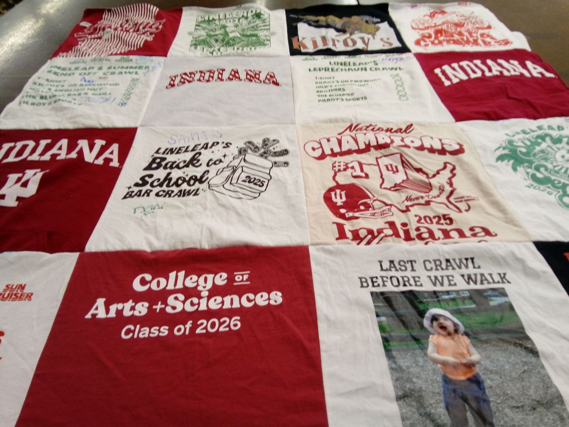 T-shirt quilt from indiana university by Erica from CT