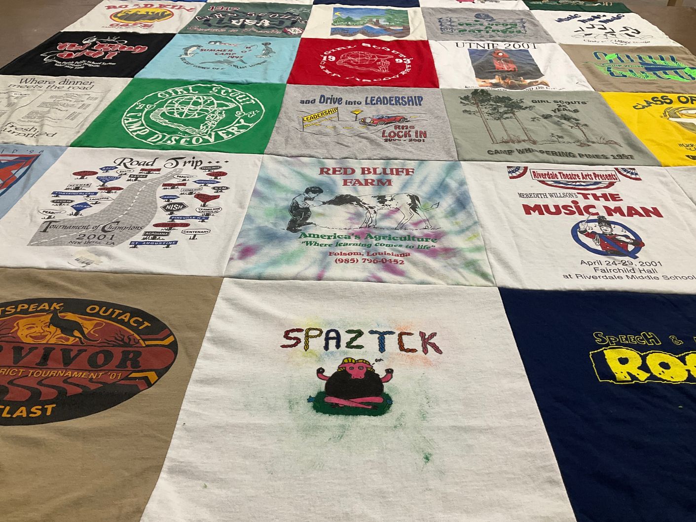 T-shirt quilt from riverdale middle school by Susan from LA