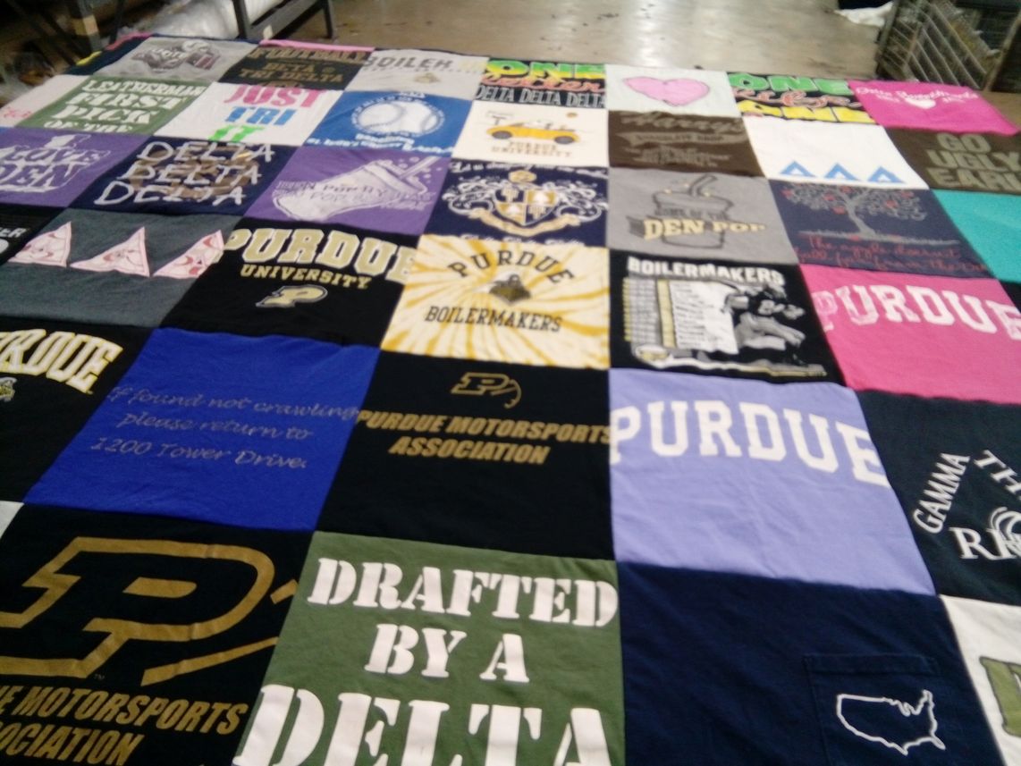 T-shirt quilt from purdue university by Alycia from IN