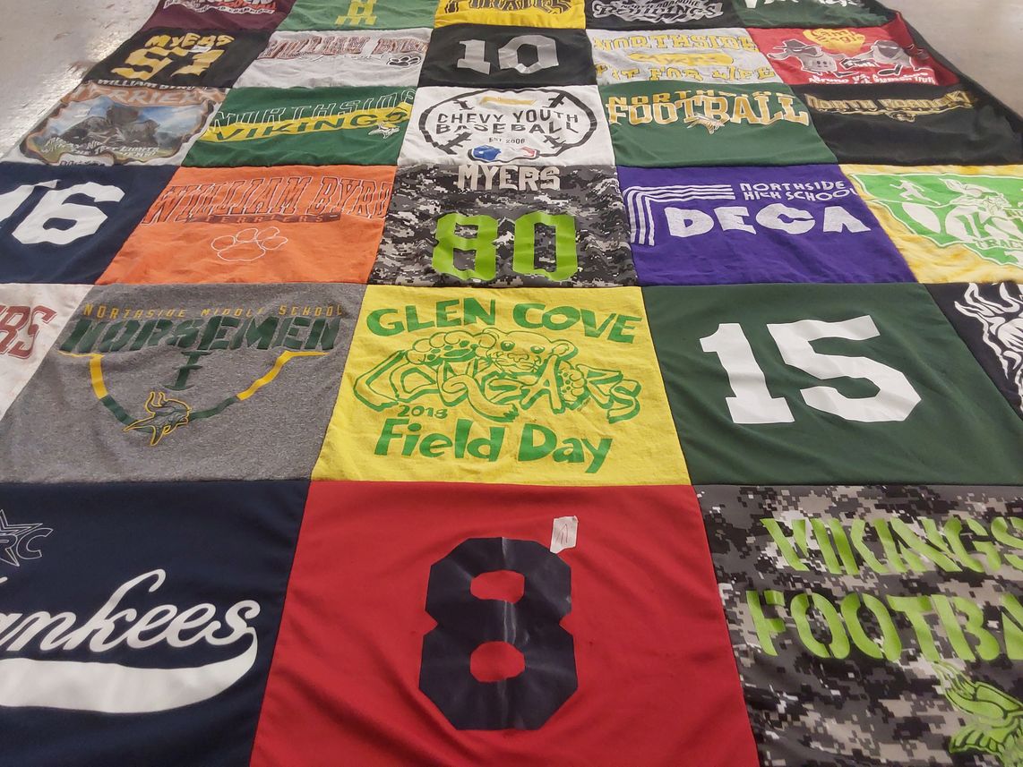 T-shirt quilt featuring northside youth football, glen cove cougars by Misty from VA