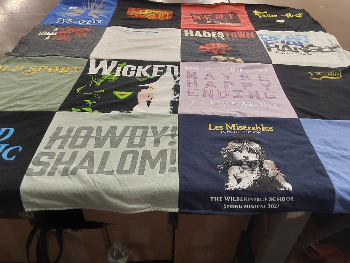 T-shirt quilt from the wilberforce school by Karis from NJ