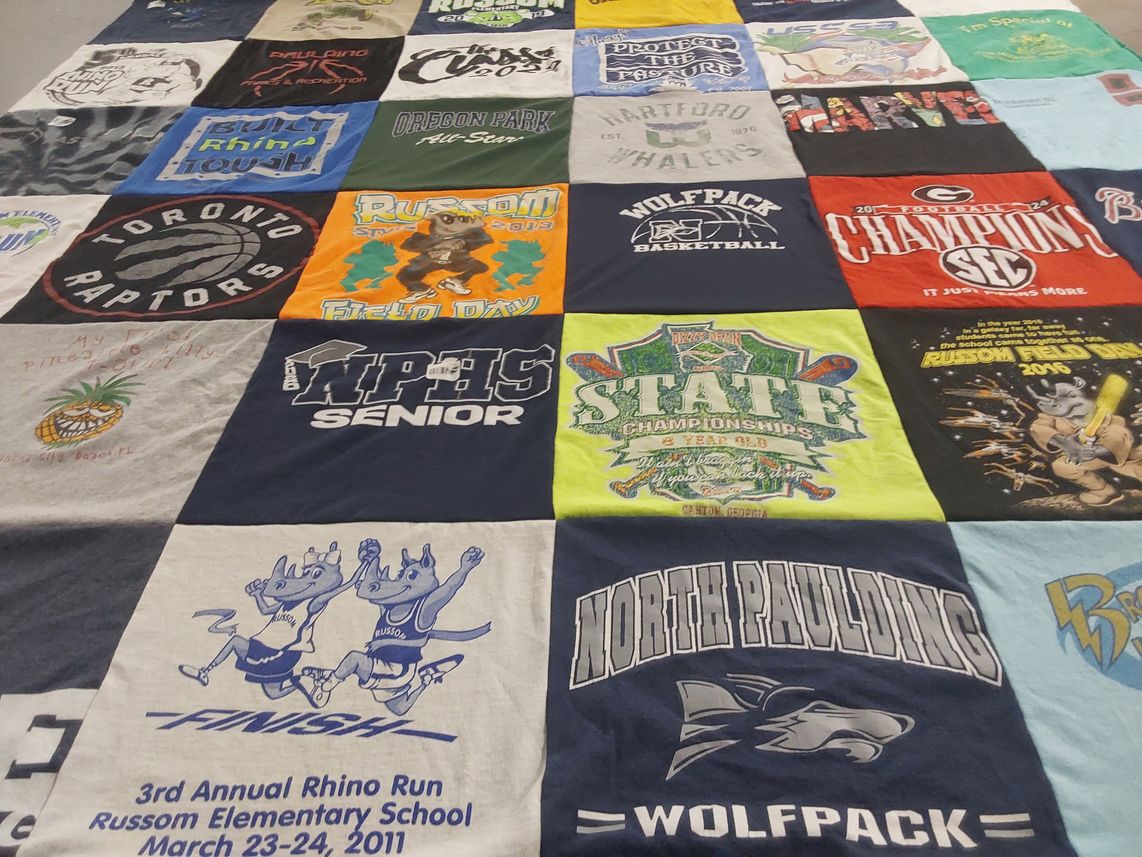 T-shirt quilt featuring toronto raptors, wolfpack by Claire from GA