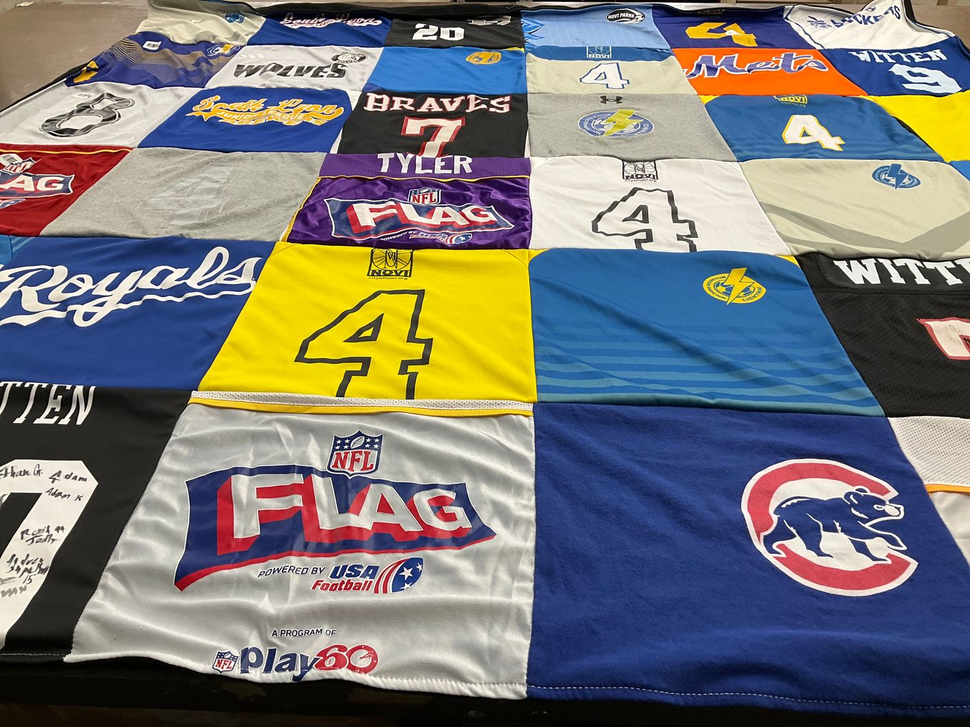 T-shirt quilt featuring chicago cubs by Jaimee from MI
