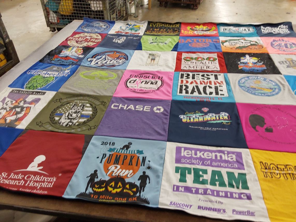 T-shirt quilt with charity, running themes by chris from FL