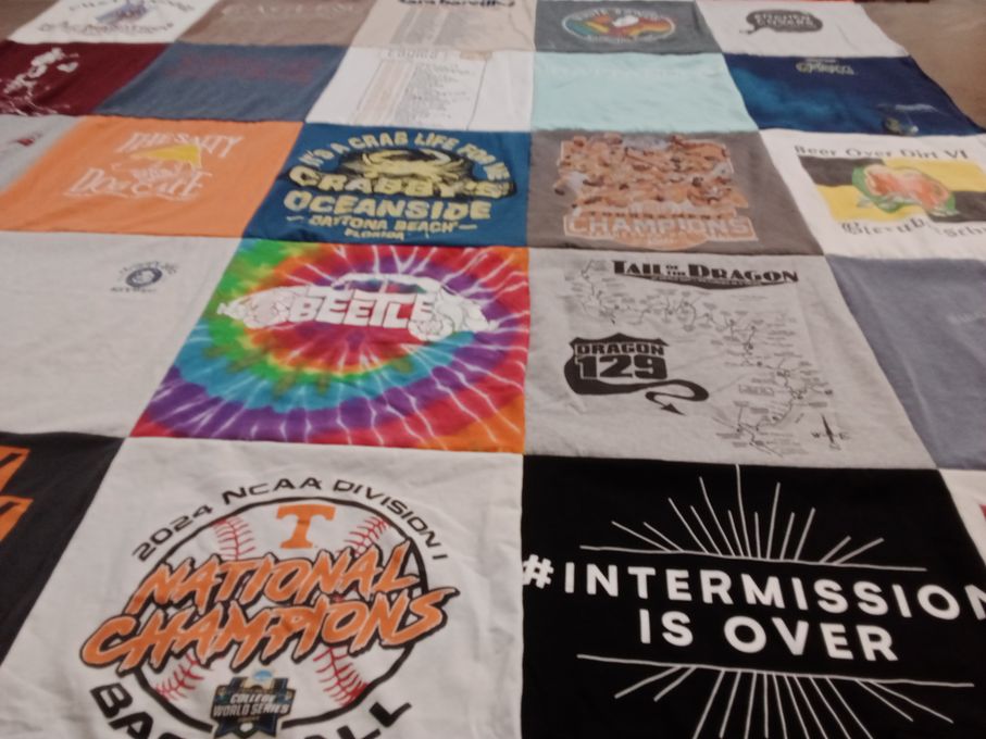 T-shirt quilt featuring tennessee baseball by Myra from TN