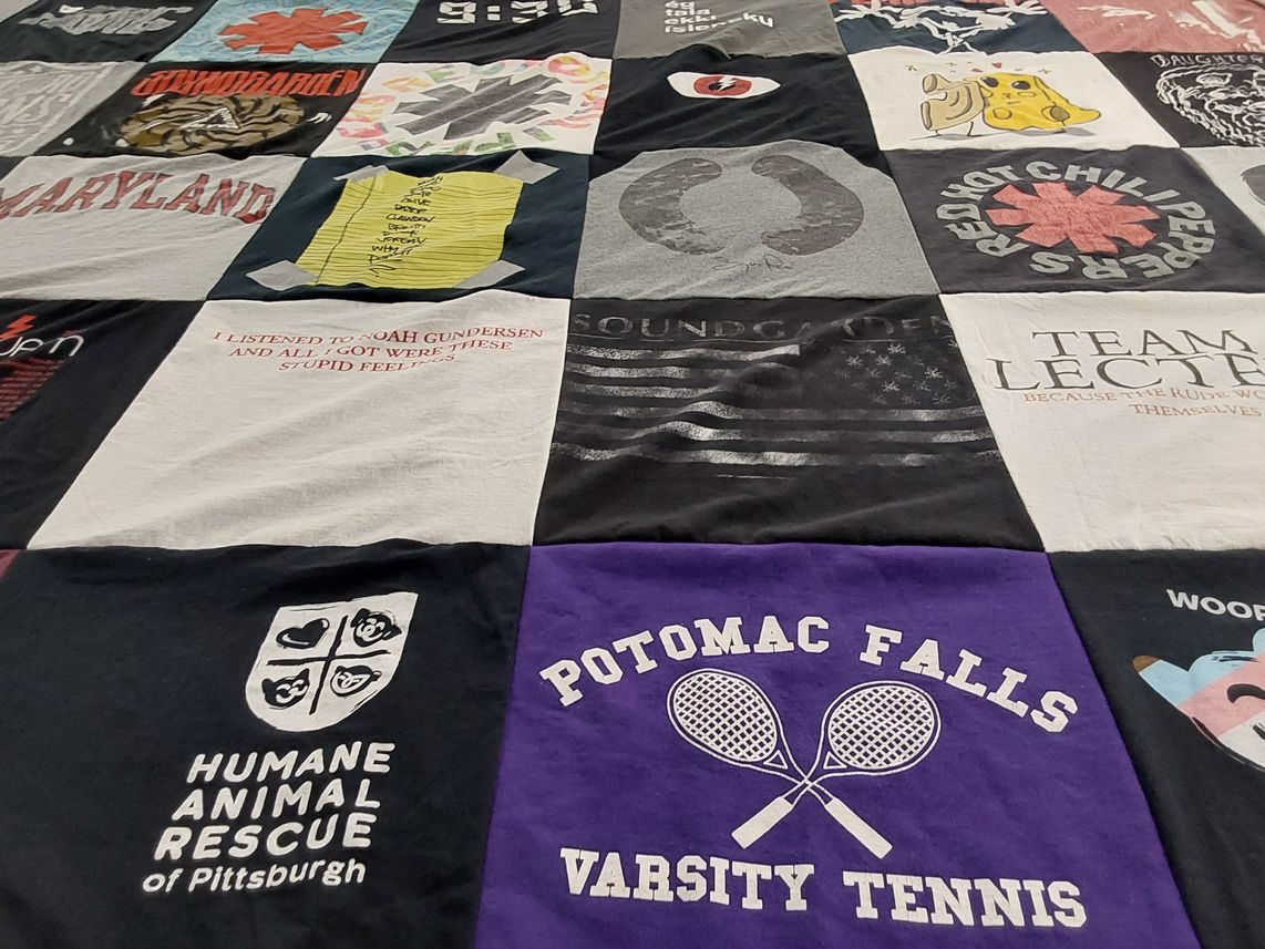 T-shirt quilt from potomac falls high school by Hannah from CO
