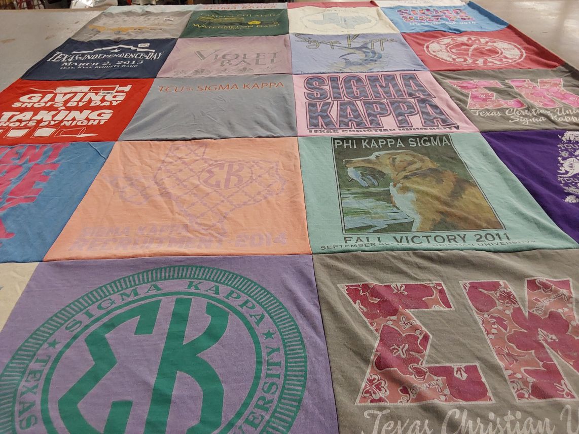 T-shirt quilt from texas christian university by Ann from TX