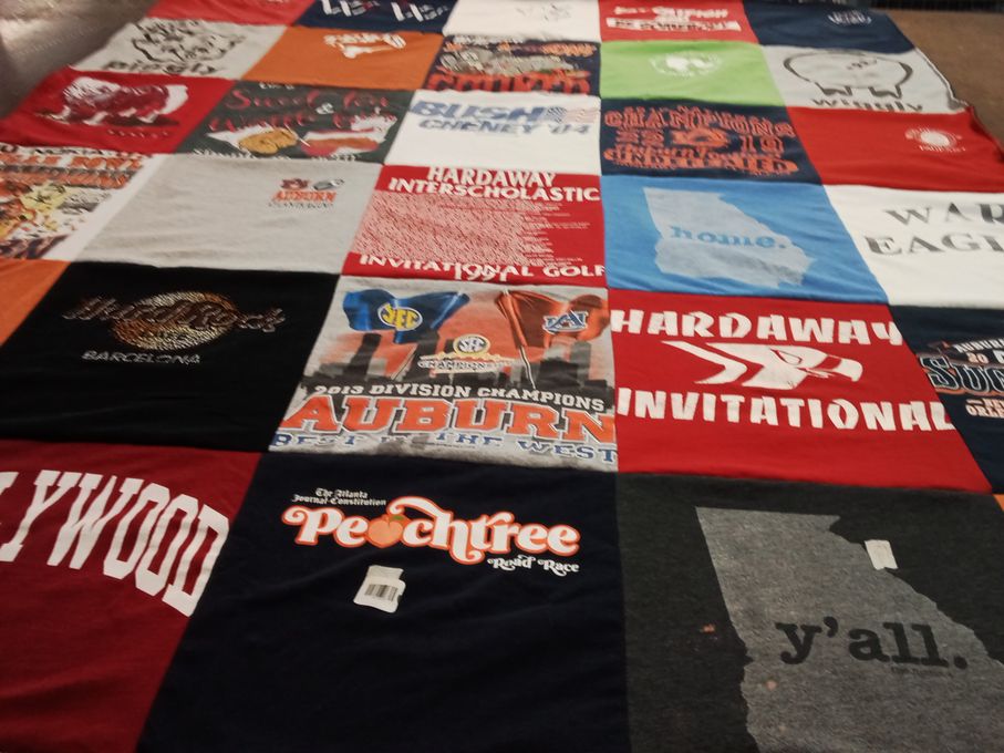 T-shirt quilt featuring auburn university by MARY from GA