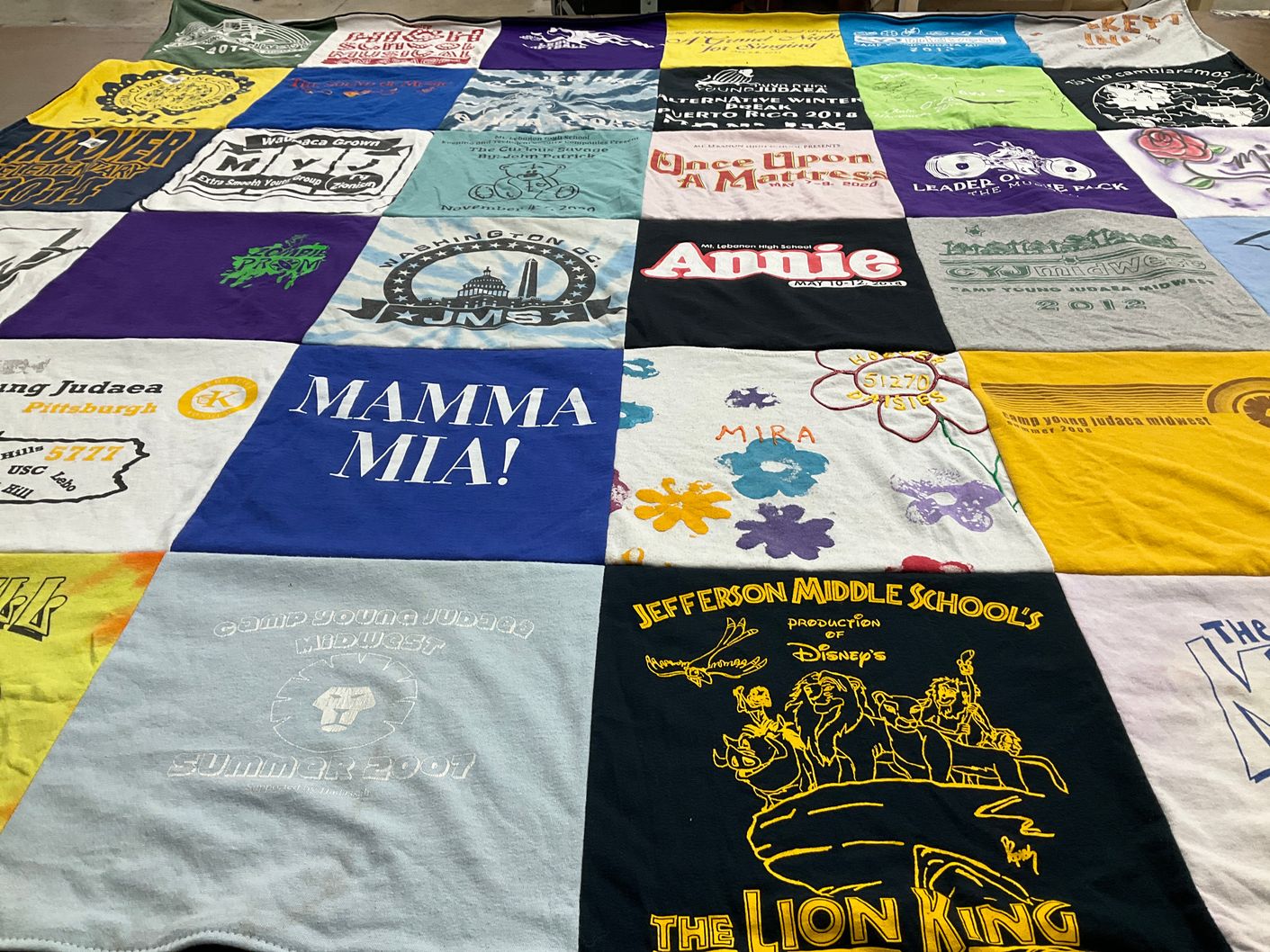 T-shirt quilt from jefferson middle school by Mira from DC