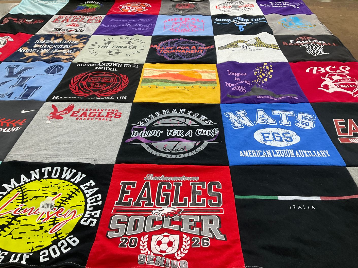T-shirt quilt featuring beekmantown eagles soccer, beekmantown eagles basketball by kerie from NY