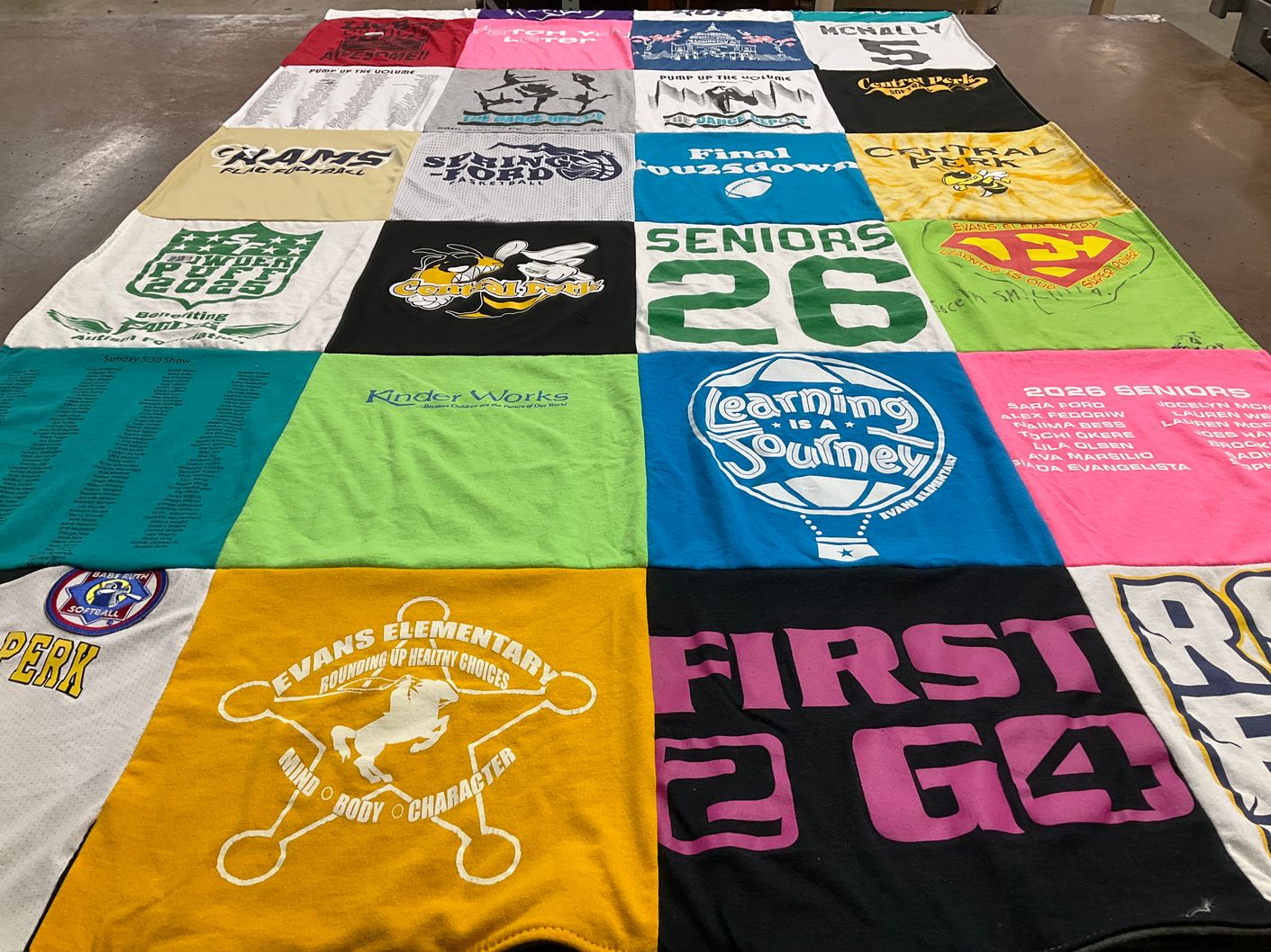 T-shirt quilt from evans elementary school by Christopher from PA