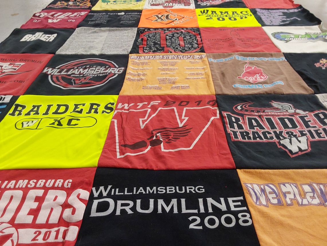 T-shirt quilt featuring williamsburg raiders by Amber from KY