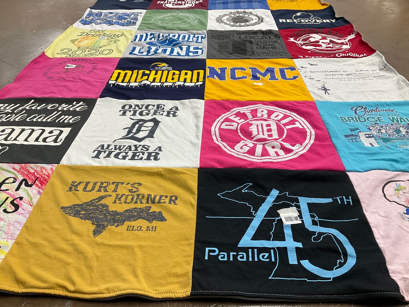 T-shirt quilt featuring detroit lions by Jessica from MI