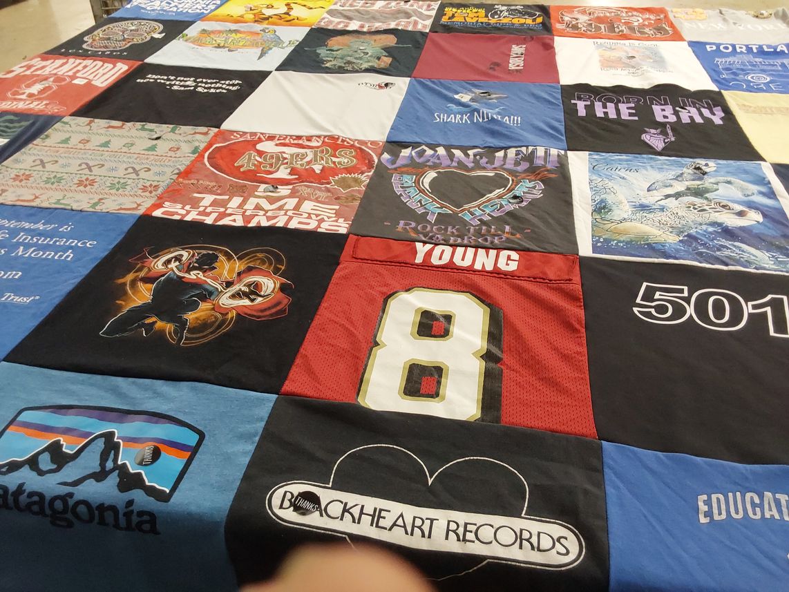 T-shirt quilt featuring san francisco 49ers by Katherine from CA