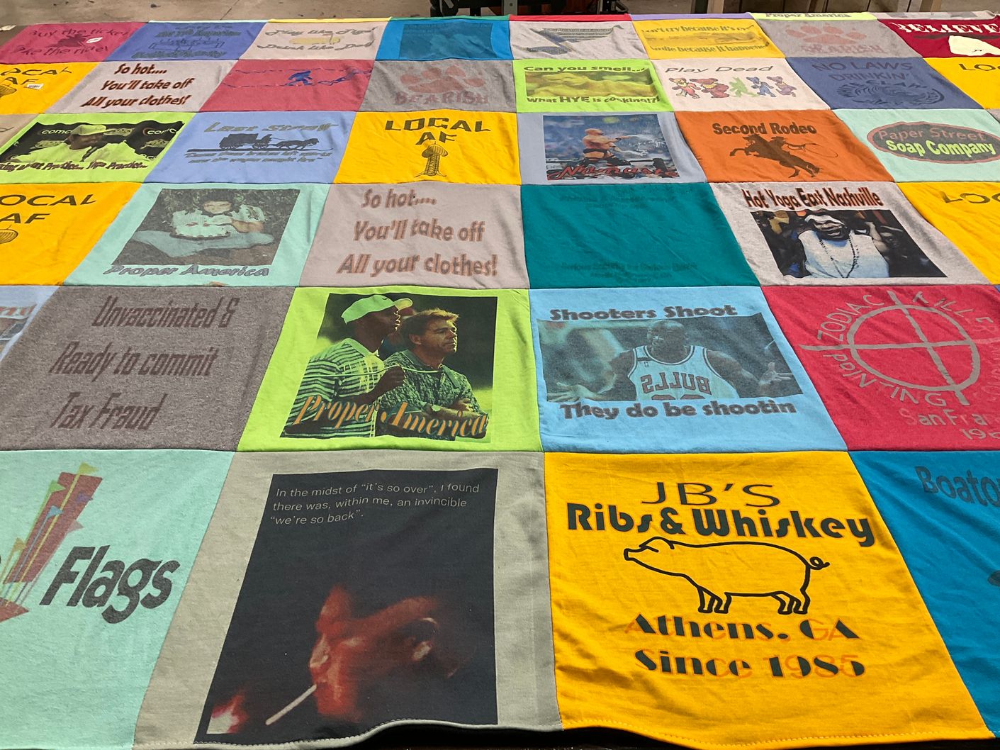 T-shirt quilt with local culture, food themes by Mathew from TN