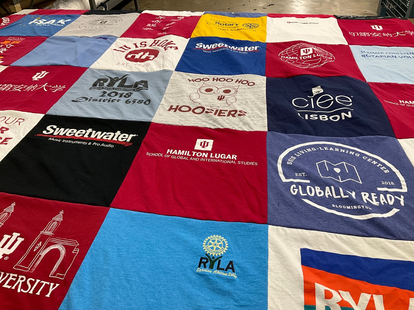 T-shirt quilt featuring hoosiers by Megan from IN