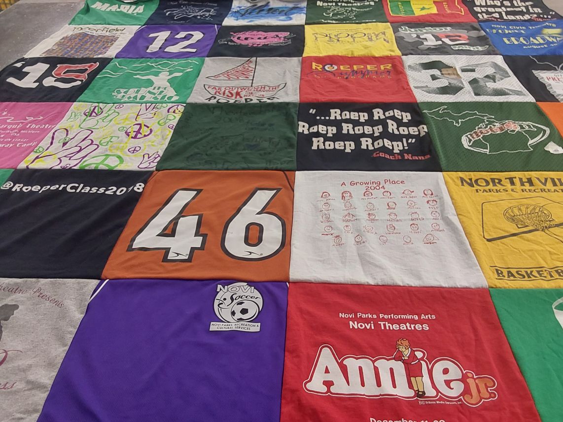 T-shirt quilt featuring novi soccer by Mary from MI
