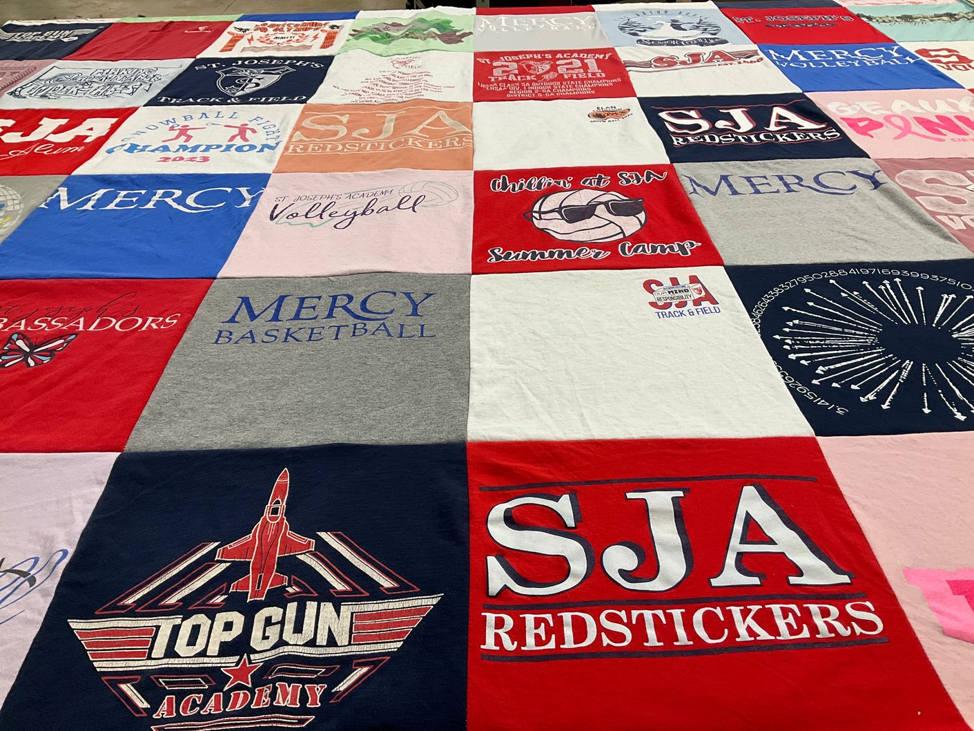 T-shirt quilt from st joseph's academy by Crystal from LA