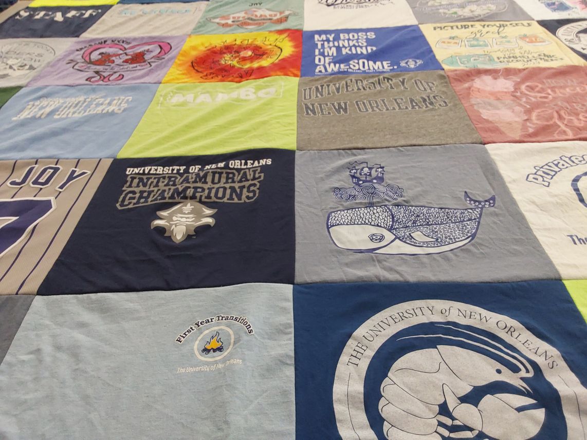 T-shirt quilt from university of new orleans by Joy from LA