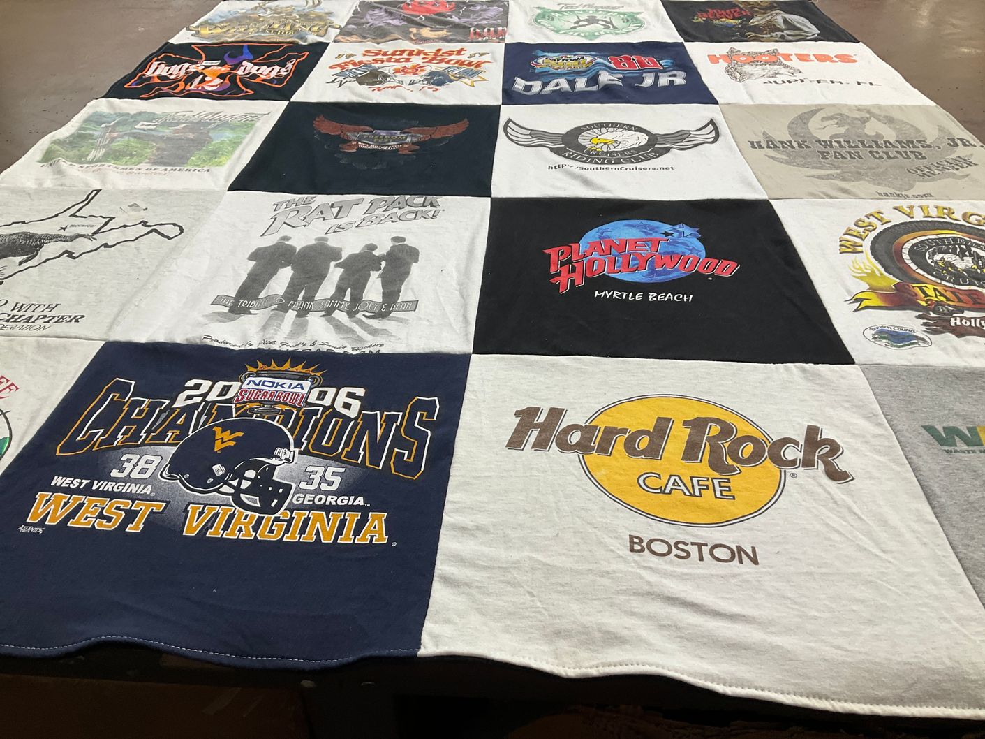 T-shirt quilt featuring west virginia mountaineers by April from WV