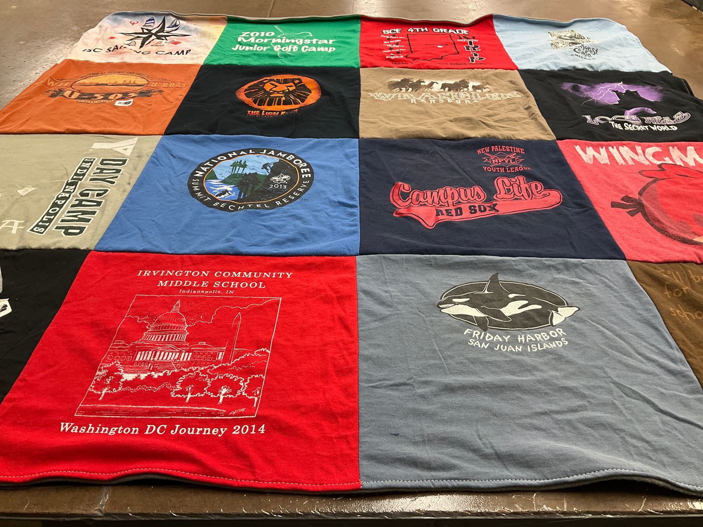 T-shirt quilt from irvington community middle school by Stephanie from IN