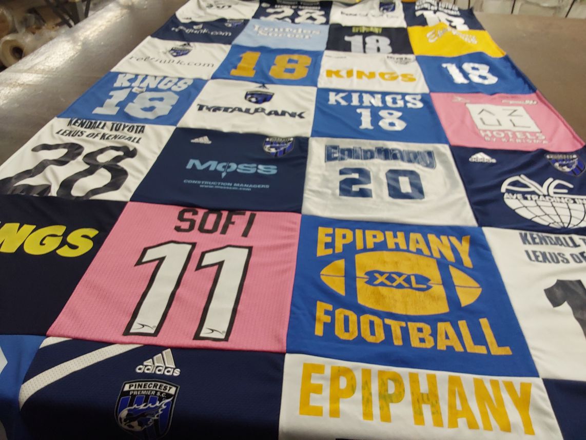 T-shirt quilt featuring epiphany football by Danielle from FL