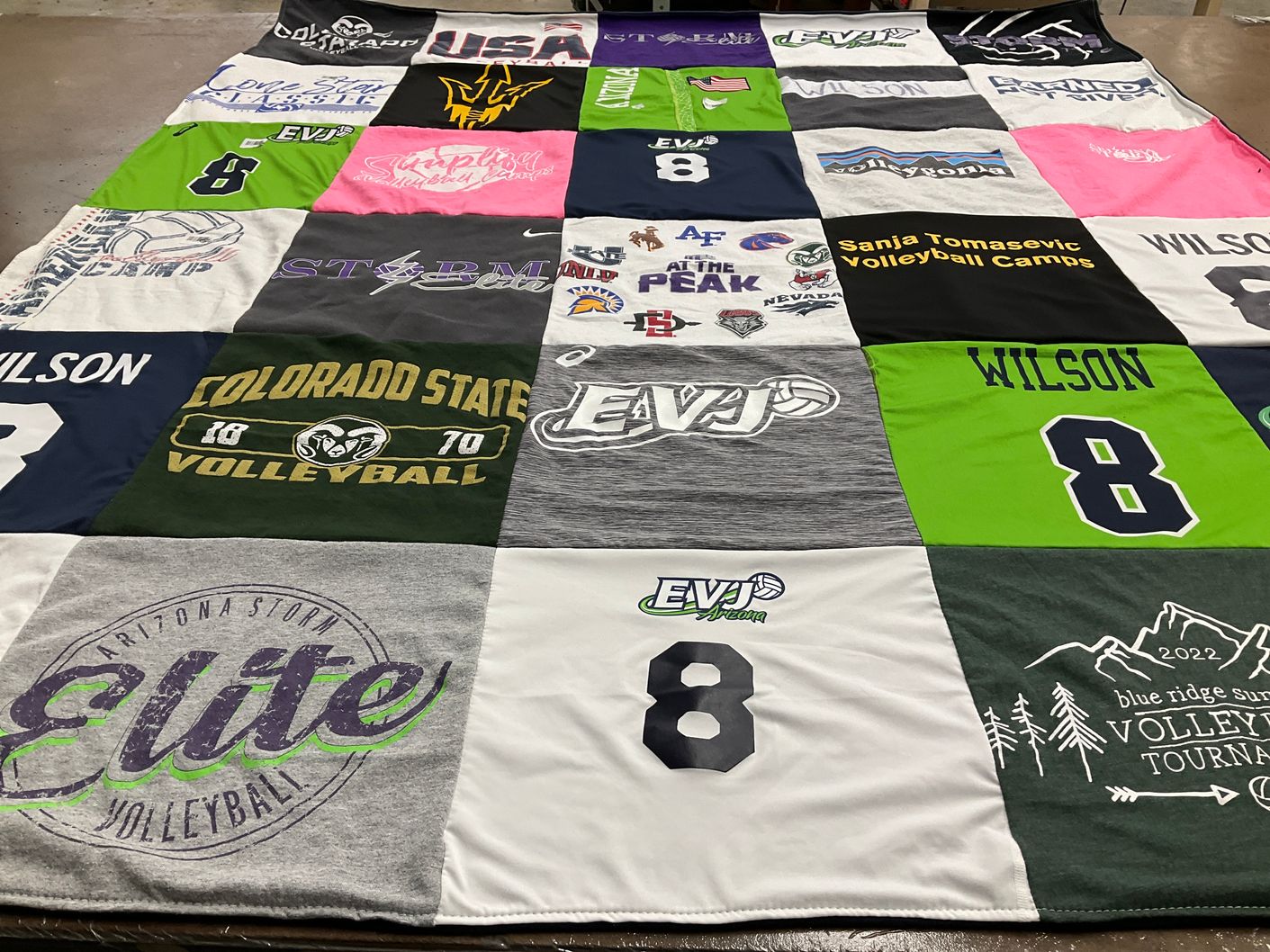 T-shirt quilt featuring arizona storm, evj volleyball by Stacey from AZ